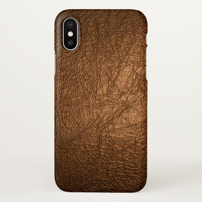 brown leather print iPhone x Case