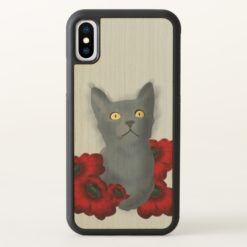 cat in flower garden iPhone x Case