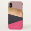 elegant chick rose gold pink grey color block iPhone x Case