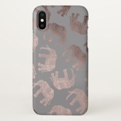 elegant clear rose gold tribal elephant pattern iPhone x Case