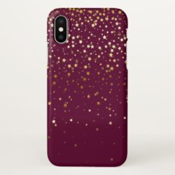 iPhone X Caseetite Golden Stars-Wine