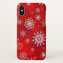 merry christmas and happy new year red snowflake iPhone x Case