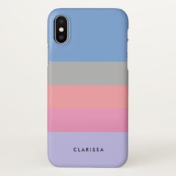 pastel pink coral grey blue purple color block iPhone x Case