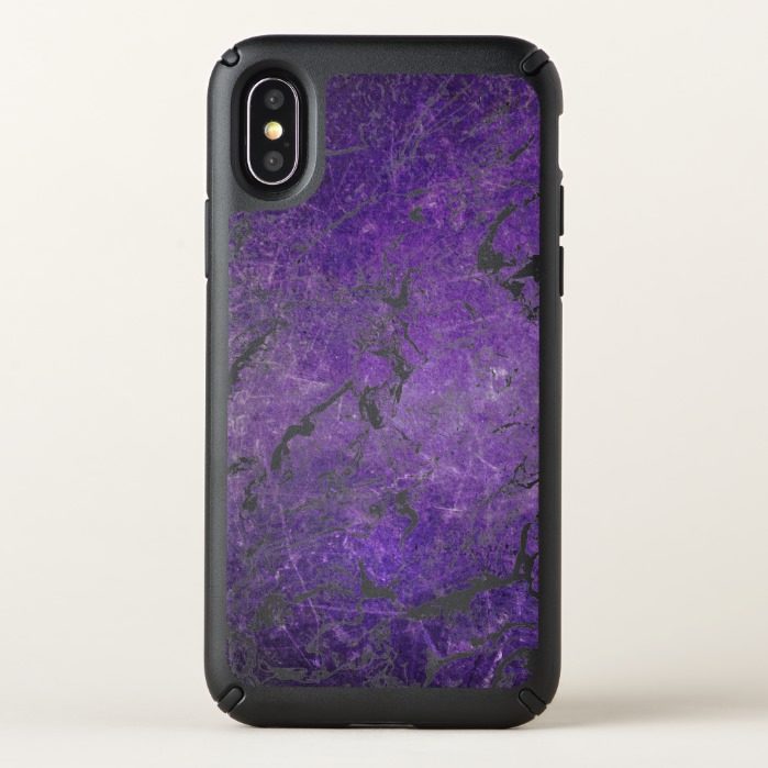 purple and black marble abstract design speck iPhone x Case