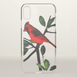 vintage red bird in summer iPhone x Case